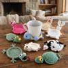 Cartoon Crochet Animal Coaster Funny Handmade Coaster Creative Knitted Cup Mat  Table Protector
