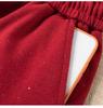 Spring 2026 Red Rhinestone Wide-Leg High-Waist Sweatpants for Women