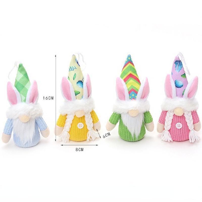 Neue LED Leuchtende Ostertags-Puppendekoration Rosa Liebe Vlies Leuchtende Gesichtlose Puppe Ostergeschenk 1 Stück