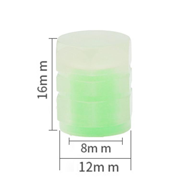 4 Pcs Valves Stem Caps Tire Valves Caps Universal Sparkling Illuminated Luminous Valves Nozzles Self-luminous Stem Cover Decor