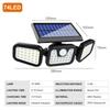 LED COB Solar Flood Light Outdoor Motion Sensor Strong Power LED Garden Wall Split Lamp Waterproof 3 Working Modes Lights