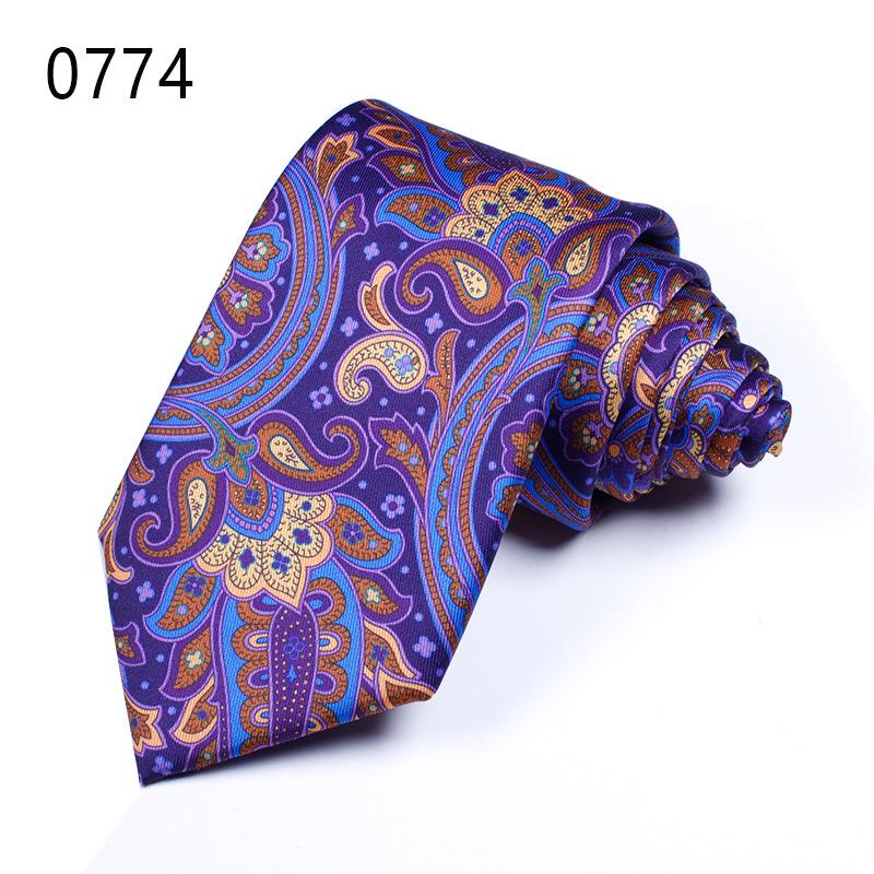 Cravată cu flori de caju Mătase imitație Cravată pentru bărbați Mătase poliester Cravată imprimată