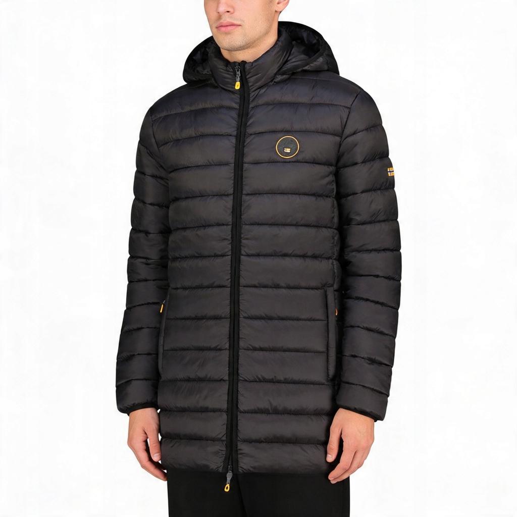 Kurtka męska Geographical Norway AMIGOMAP LONG HOOD DB BLACK MEN 233 BLACK (WZ5085H/GN-NOIR)
