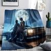 1PC Dean Winchester Print Flannel Blanket, High Quality All Seasons, Home Decor, Warmth and Comfort, Perfect for Christmas Gifts