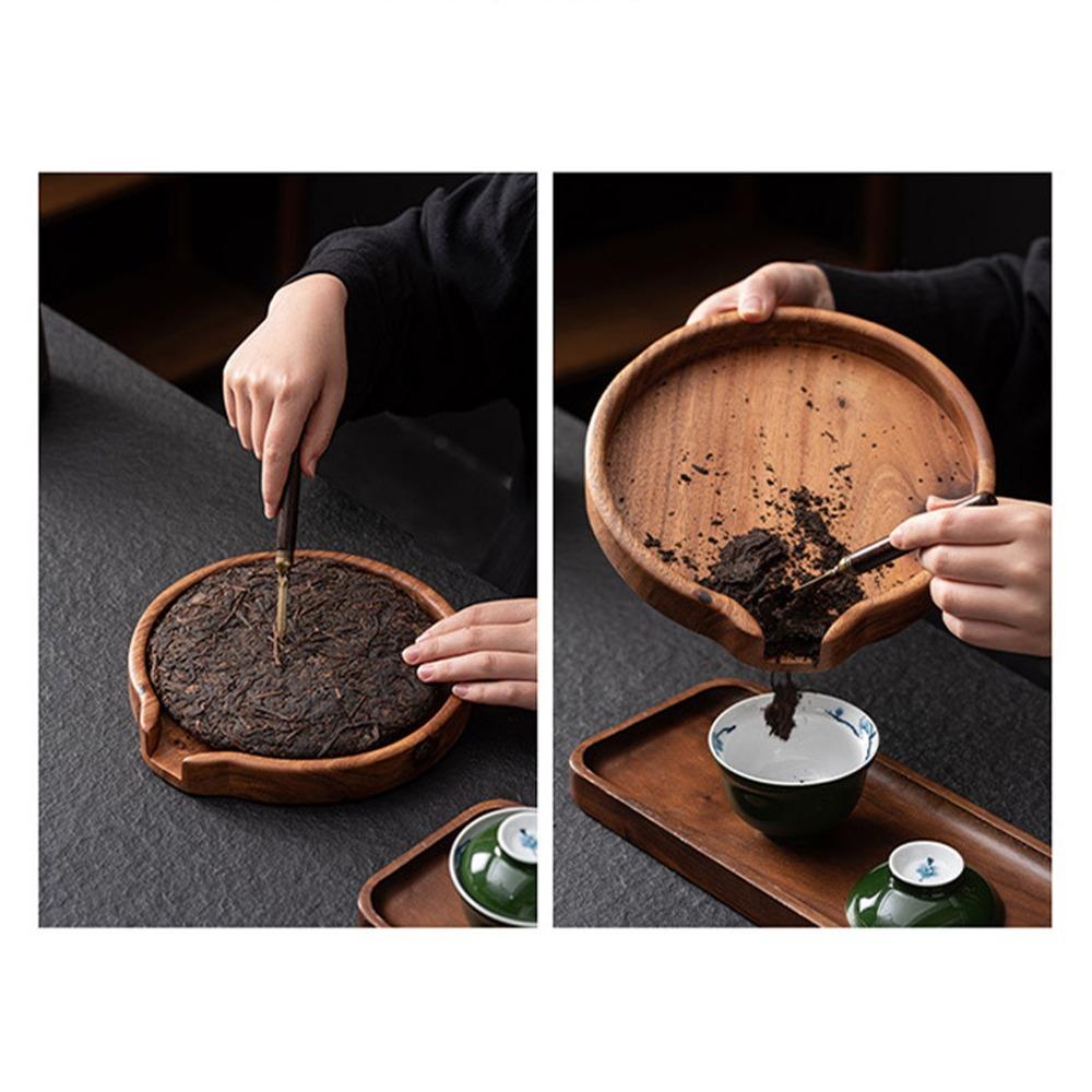 Round Shape Wooden Serving Tray U Shaped Opening Tea Coffee Snack Tray Round Wooden Tray Home Use