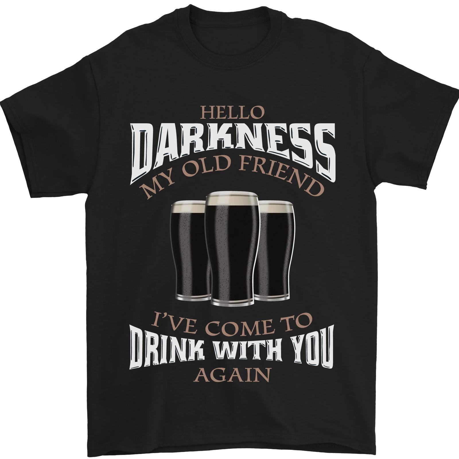 Привет, Тьма, мой старый друг, смешная мужская футболка Guiness, 100% хлопок S разноцветный