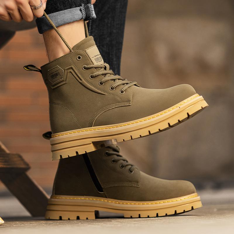 Martin Boots Men's New Boots Men's Tooling Hiking Shoes Yellow Boots Men's Outdoor High-top Martin Boots Teen Tide