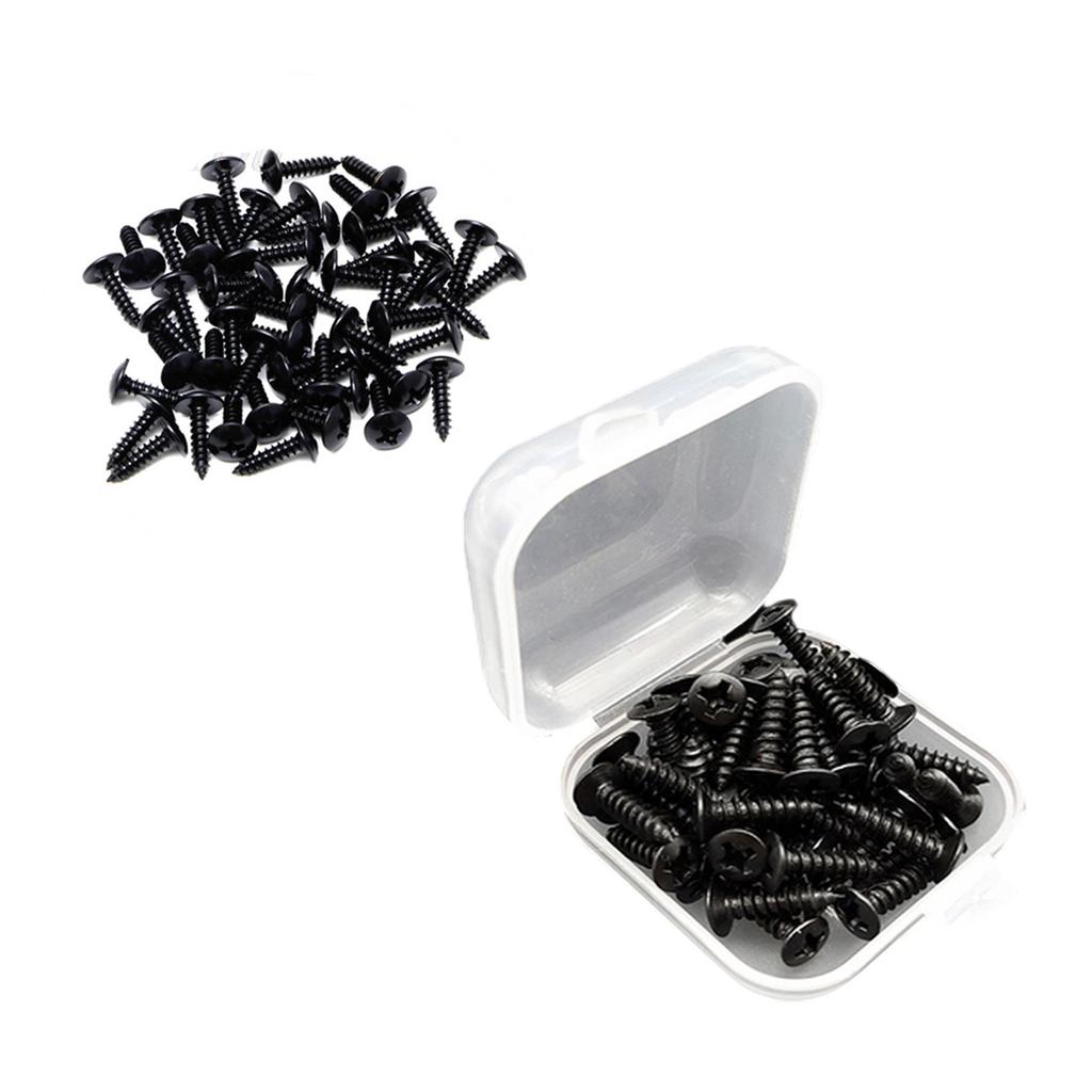 50Pcs Electric Guitar Bass Pickguard Screws Scratch Plate Mounting Screws Replacement Metal Pick Guards Screws