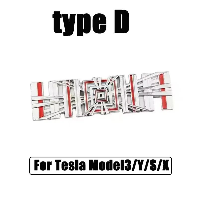 Karomuster für Tesla Model 3 Y S X Heckklappe Kofferraum 3D Zinklegierung Fahrzeugemblem PLAID Abzeichen Kreative Dekorationsaufkleber