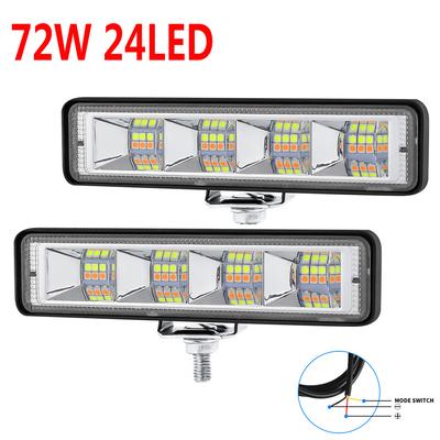 2Pcs/Lot 72W Car Work Light LED Worklight 24LED Offroad SUV ATV Tractor Boat Truck Excavator 12-60V Led Spot Flood Combo Beam