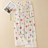 Women's Summer Floral Lace Cotton Pajama Pants - Lightweight, Loose-Fit, Versatile for Home or Outdoors