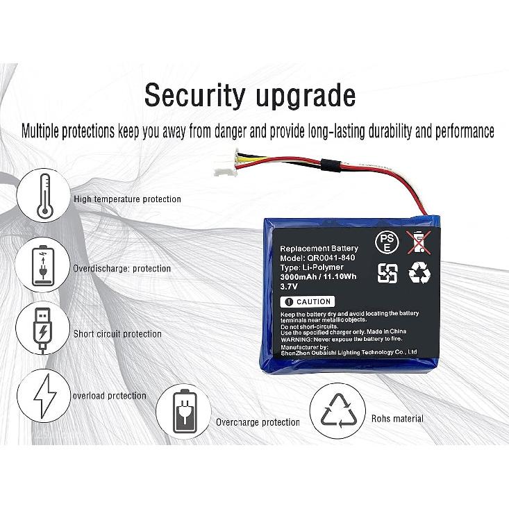 3000mAh Replacement Battery for IQ Panel 2 Plus Fits Part No QR0041-840 SP584646-1S2P