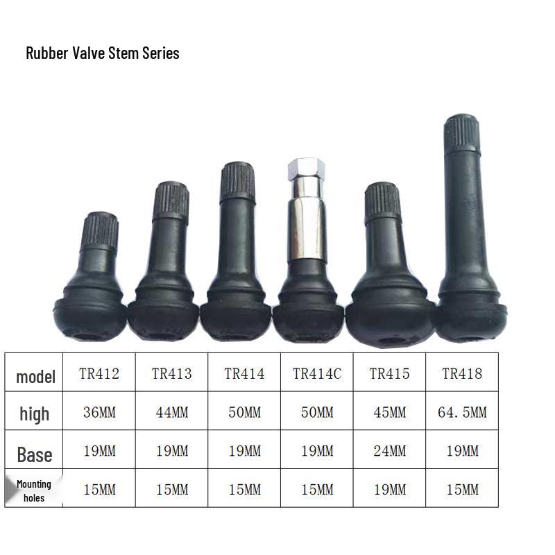 Tubeless Tire Valve Stem TR412/TR414/TR415/TR418 - Rubber Inflation Nozzle