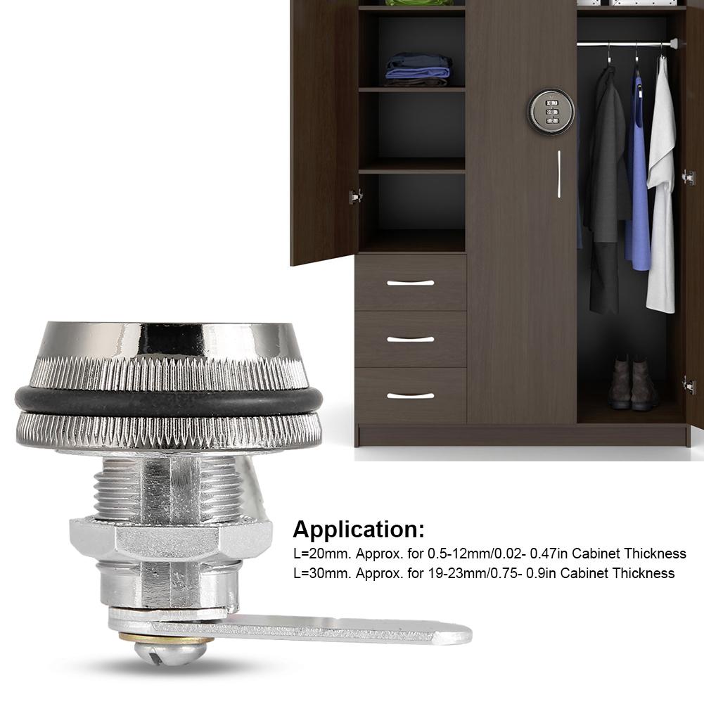 Código mecânico 3 dígitos senha caixa de correio armário bloqueio liga de zinco preto rutênio 20 mm/0,79 pol.