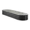 Metal Raised Garden Bed, 2.4 X 0.6 X 0.3 M Oval Outdoor Galvanized Planter Garden Box, Open Bottom Design, Large Planter Raised Bed for Growing