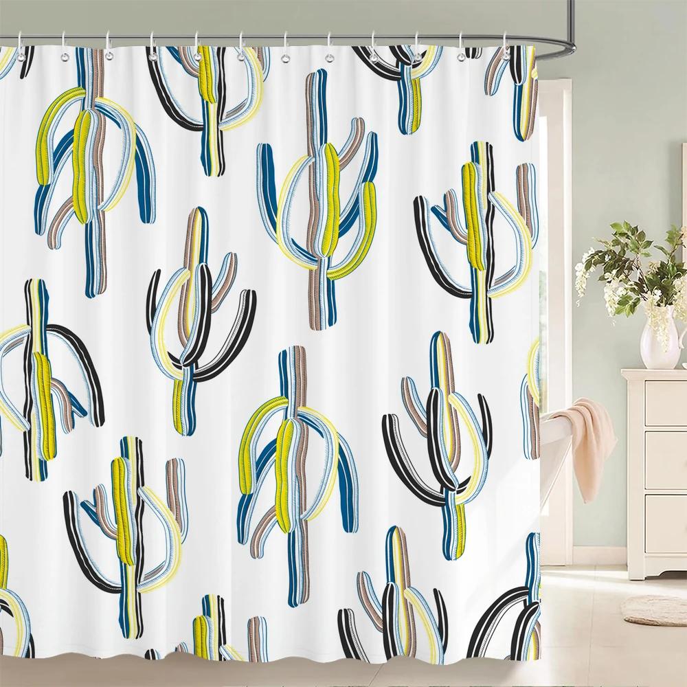 Tropical Plants Animals Bathroom Curtains Green Leaf Plant Waterproof Polyester Shower Curtain Nordic Home Bath Room Decoration