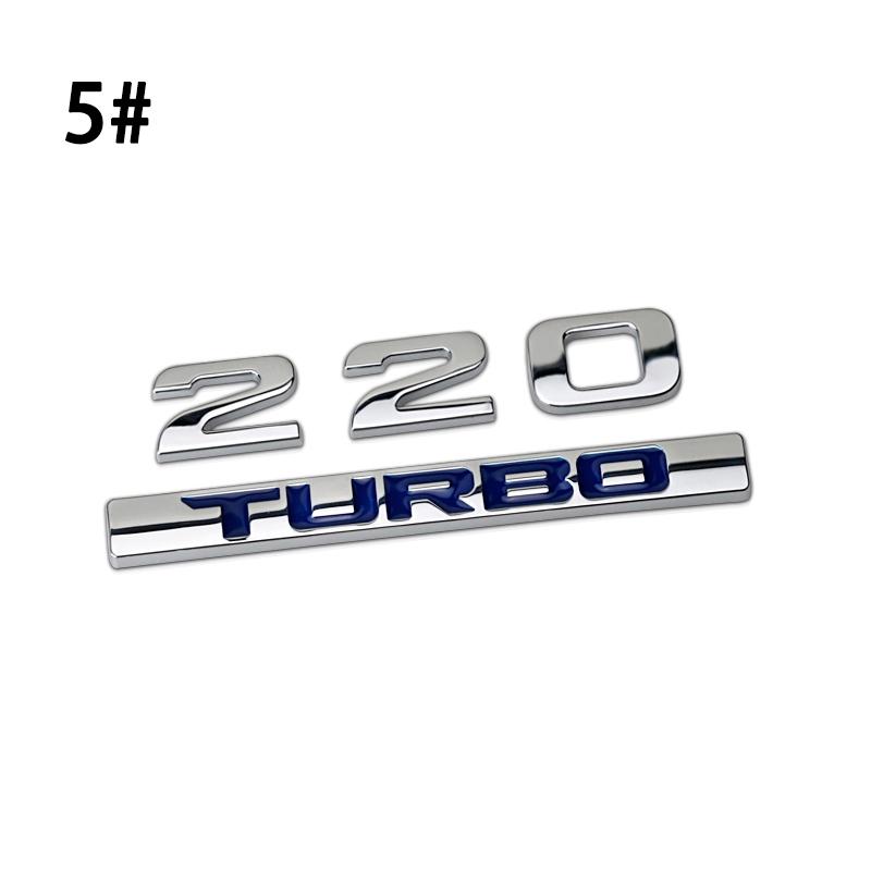 DSYCAR 1 Stück 3D Metall 210 220 TURBO Auto Seitenkotflügel Heckklappe Emblem Abzeichen Aufkleber Decal