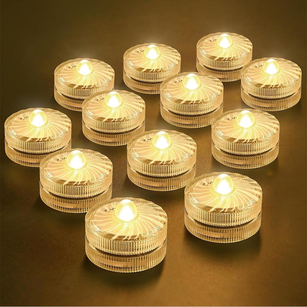 

12pcs Warm White Small Submersible LED Light For Festival Party Decoration