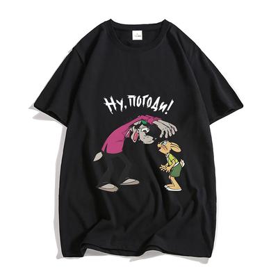 Nu Pogodi Beccati Lupi Lepre Maglietta Funko Pop Kawaii Maglietta Manica Corta Maglietta Carina Abbigliamento Uomo Vestiti in Cotone