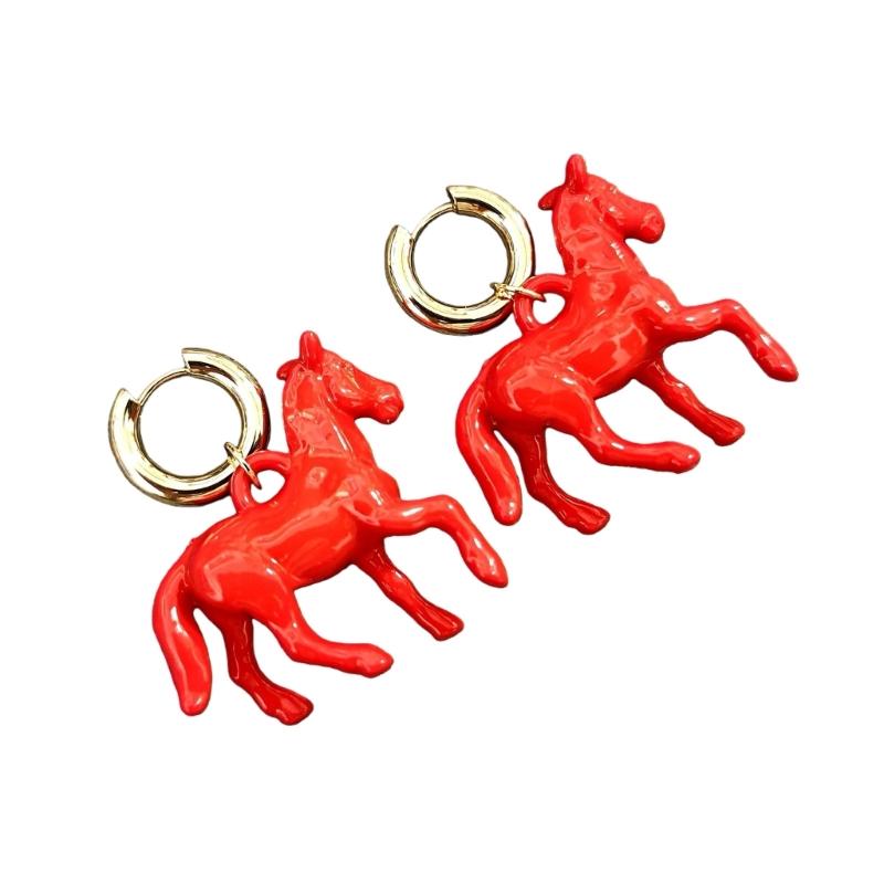 Elegant Horse Dangle Earrings Animal Ear Accessories Jewelry Holiday Gift Accessory for Daily Casual Wear