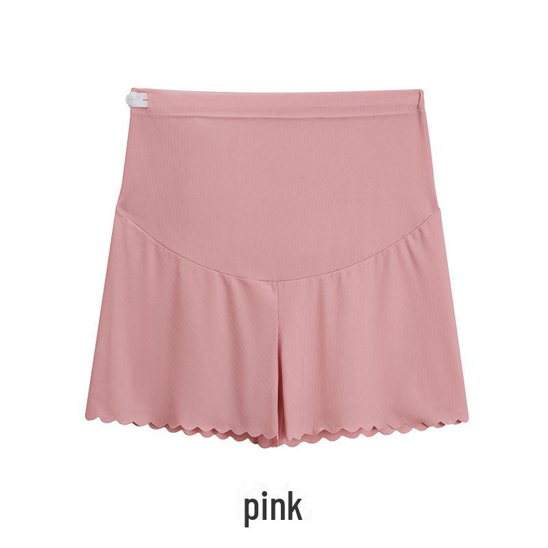 

«Шорты для беременных из ледяного шелка»: Тонкие, поддерживающие живот, уличные, летние, свободные, защищающие от воздействия внешней среды леггинсы». Large темно-розовый