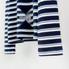 Retro Blue & White Striped Women's Cotton Long Sleeve T-shirt LST030