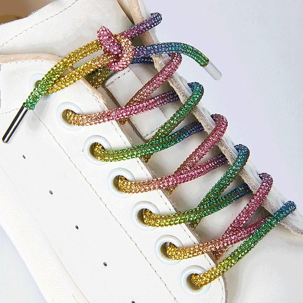 1PC Fashion Cross Braiding Strap Drawstring Bright Strings Shoe Laces Rhinestone ShoeLaces Sneakers Laces