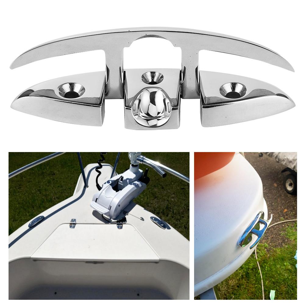 5in Folding Flip Up Cleat 316 Stainless Steel Dock Deck Hardware Marine Boat Accessories