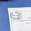 Retro Stylish S925 Sterling Silver Twist Knot Adjustable Ring with Double Circle Design