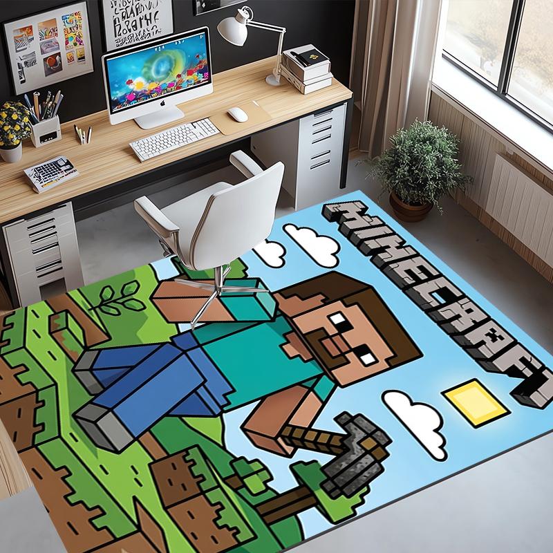 Gamer Pattern Rug, Indoor/Outdoor Mat, for Picnic, Gameroom, Bedroom, Office, Living Room, Home Decor Carpet, Birthday Gift
