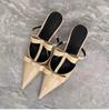 French Fairy Style Bow Baotou Half Slippers Female Summer Outer Wear One Pedal Beautiful Pointed Two Wearing Sandals