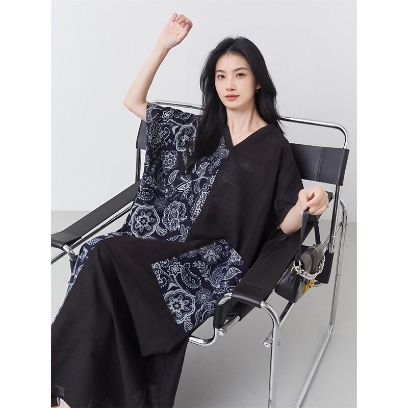 Aiyilian Women s Retro Floral Print Summer Dress US 7