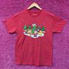 Santa Charlie Brown Snoopy Peanuts Snowy Christmas Tee M