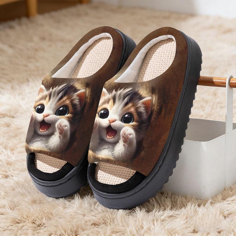 Animal Linen Cotton Slippers for Men & Women - Spring To Autumn Collection