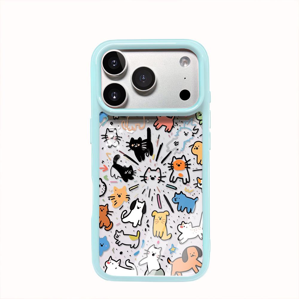 Animal Design Transparent Phone Case for iPhone 13/14/15/16/17 Pro Max - Full Coverage for Women