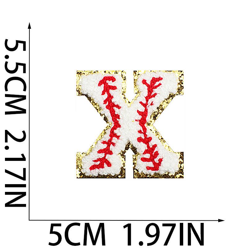 5.5Cm Baseball Pattern English Letter Embroidery Cloth Sticker Ironing Towel Embroidery Letter Patch Sticker Computer Embroidery Chapter Boy