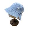 American Retro Old Denim Bucket Hat Women's Broken Edge Rough Edge Design Street Wind Show Face Small Sun Hat Sub Basin Hat