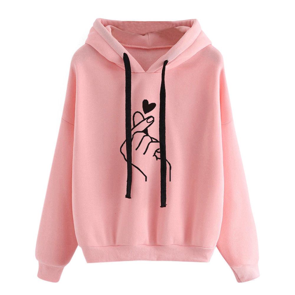 2019 Popular Women's Loose Casual Printed Hooded Sweatshirt