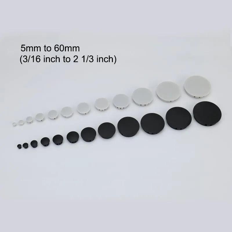 Black/White Nylon Round Snap-on Plug 22mm 25mm 28mm Plastic Dust Caps Flat Head Reserved Hole Caps Blanking End Caps Seal Stoppe