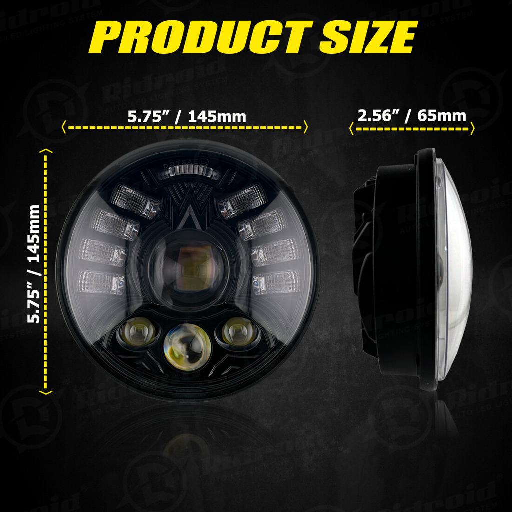 5.75 Inch Motorcycle LED Headlight DRL Turn Signal Headlamp Assembly For Harley Sportster 883 XL883 FXCW Head Light Modified