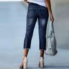 Dameskinny ripped trendy jeans distressed stretchy denimbukser