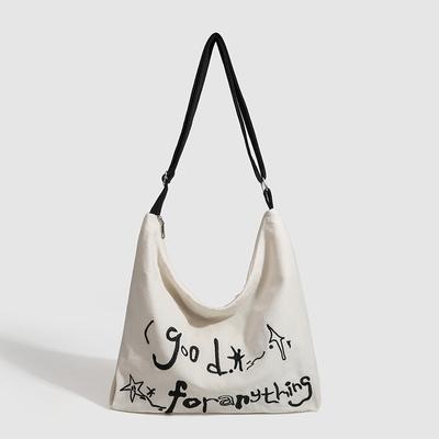 Fashion Shoulder Bags College Students Attending Classes Women Bags New Retro Canvas Bag Niche Leisure Versatile Trend Tote Bags