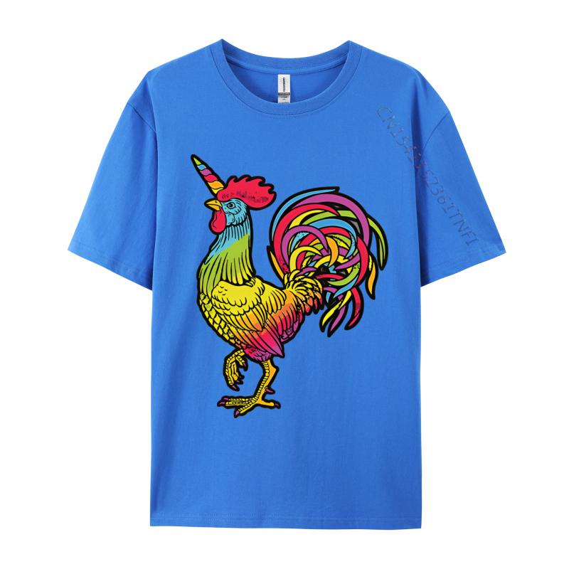 Chicken Unicorn Rainbow Rooster Unicorn Tshirts Male Top Tshirts Special Cotton Tops T Shirt Slim Fit Graphic T Shirts