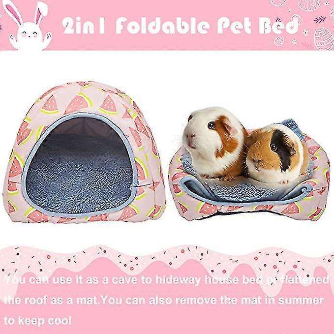 Ghyt Rabbit Guinea-pig Bed House - Small Animal Cozy Cave Large Hideout Hides Hamster Hedgehog For Chinchilla Bearded Dragon Guinea Pig Accessories (p