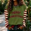 Women's Fashion Long Sleeve Christmas Print Neck Pullover Sweatshirt Top