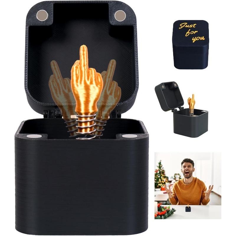Christmas Interesting Prank Gift Middle Finger In Box Christmas Box Funny Creative Gifts Office Desk Decoration Home Decoration