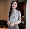 2025 Women's Printed Mulberry Silk Shirt: Slim Fit, Fashionable Real Silk Top for Spring & Autumn