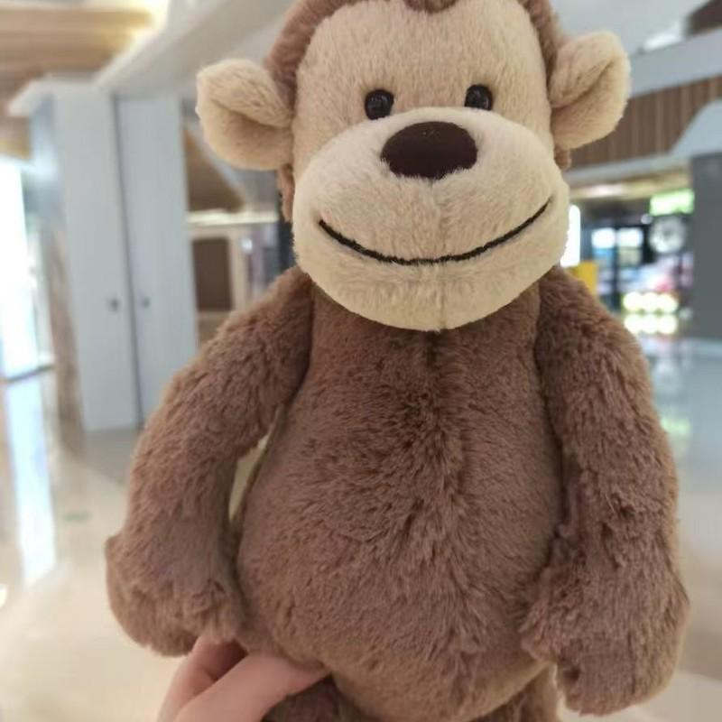 British Cute Shy Monkey Plush Toy Soft Stuffed Animal Comfort Doll Home Bedroom Decoration Holiday Gift For Friend And Family