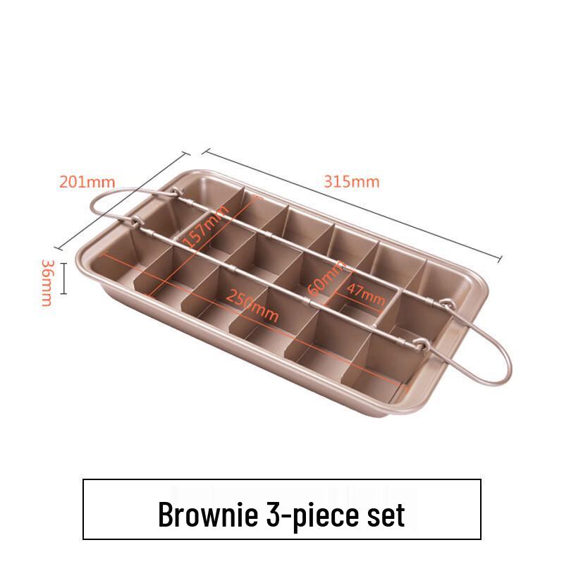 Yangchen 3-Piece Removable Bottom Brownie Pan Set
