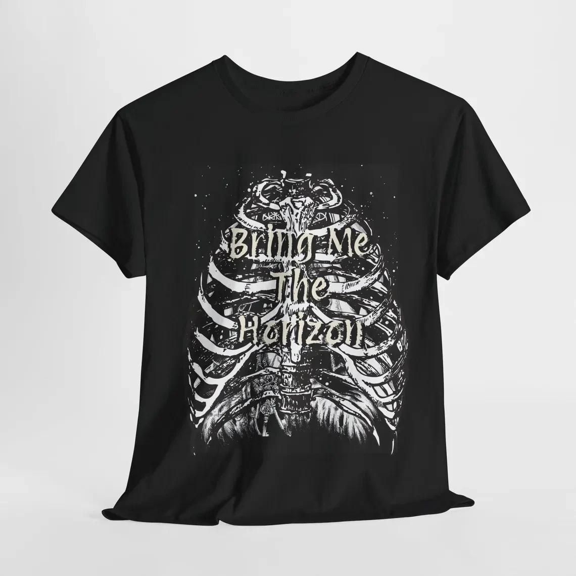 Bring Me The Horizon Band Short Sleeve Cotton Black T Shirt For Men US193 M